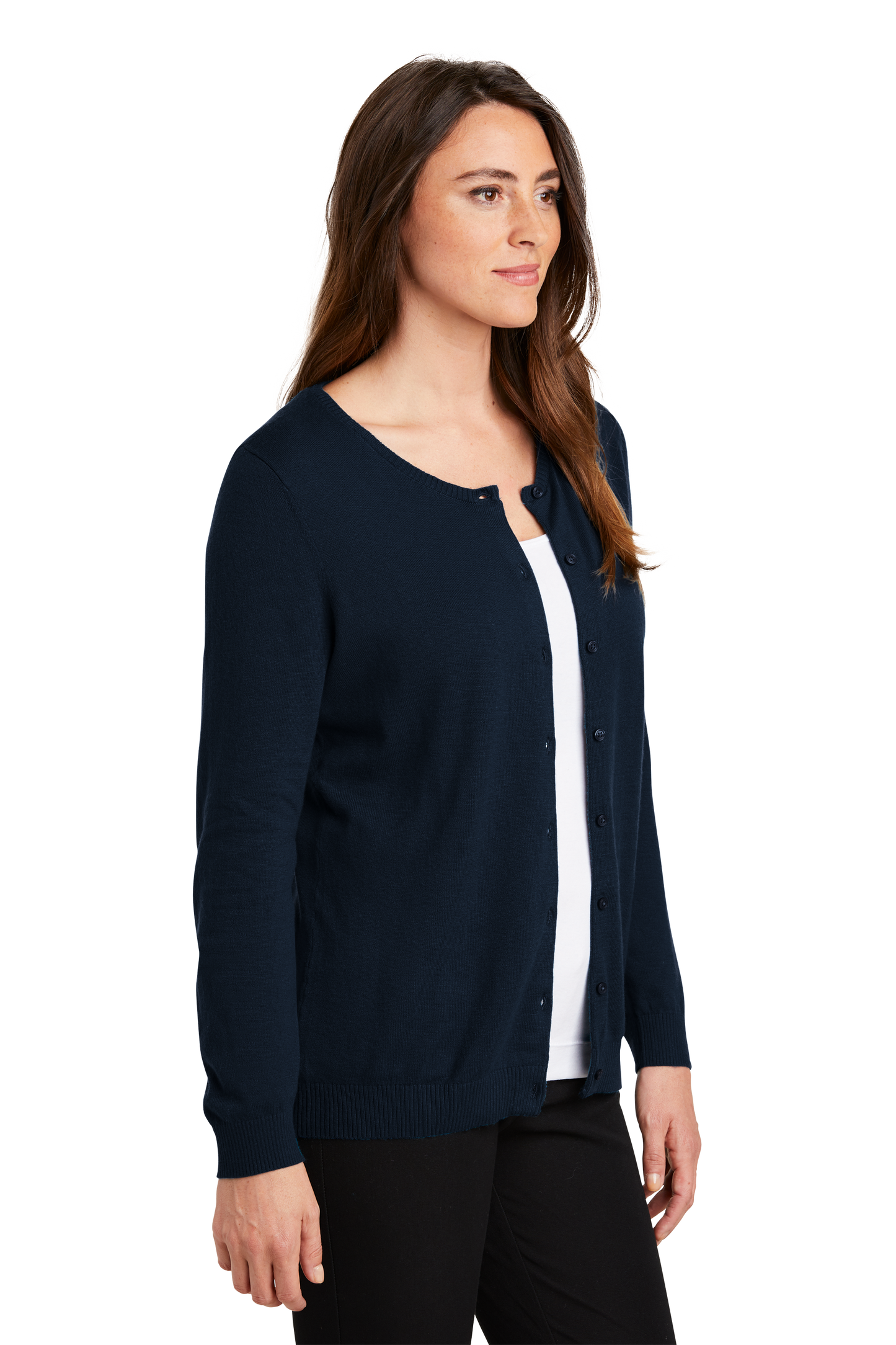 Port Authority® Women's Cardigan Sweater - Navy