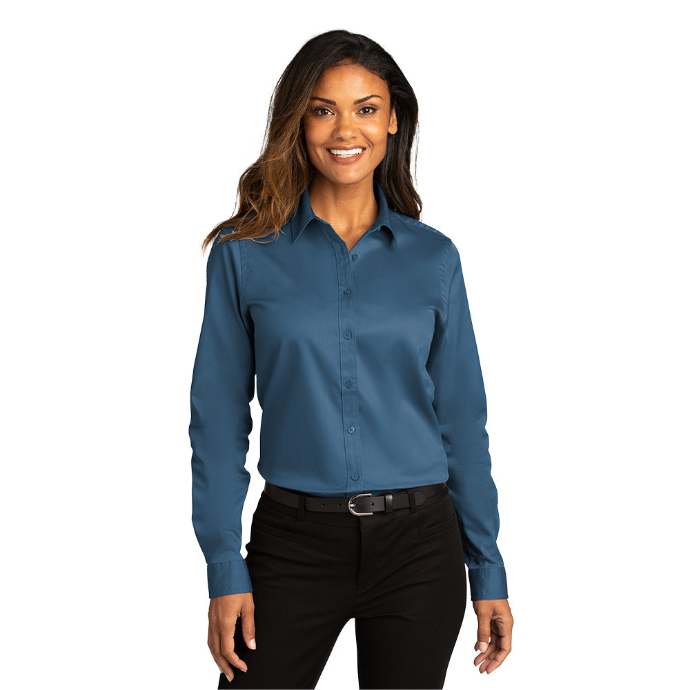 Port Authority® Women's Long Sleeve SuperPro React ™ Twill Shirt - Regatta Blue