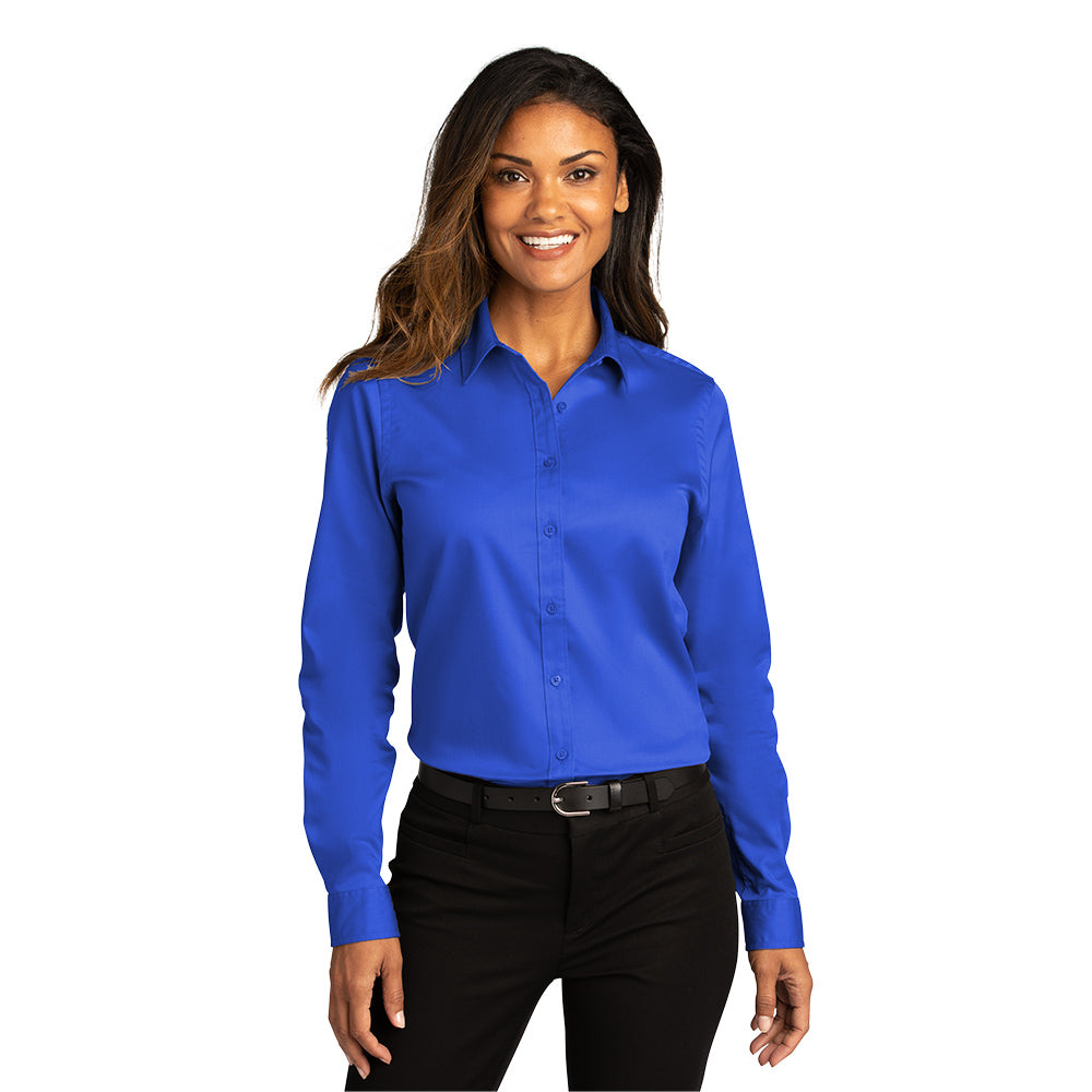 Port Authority® Women's Long Sleeve SuperPro React ™ Twill Shirt - True Royal