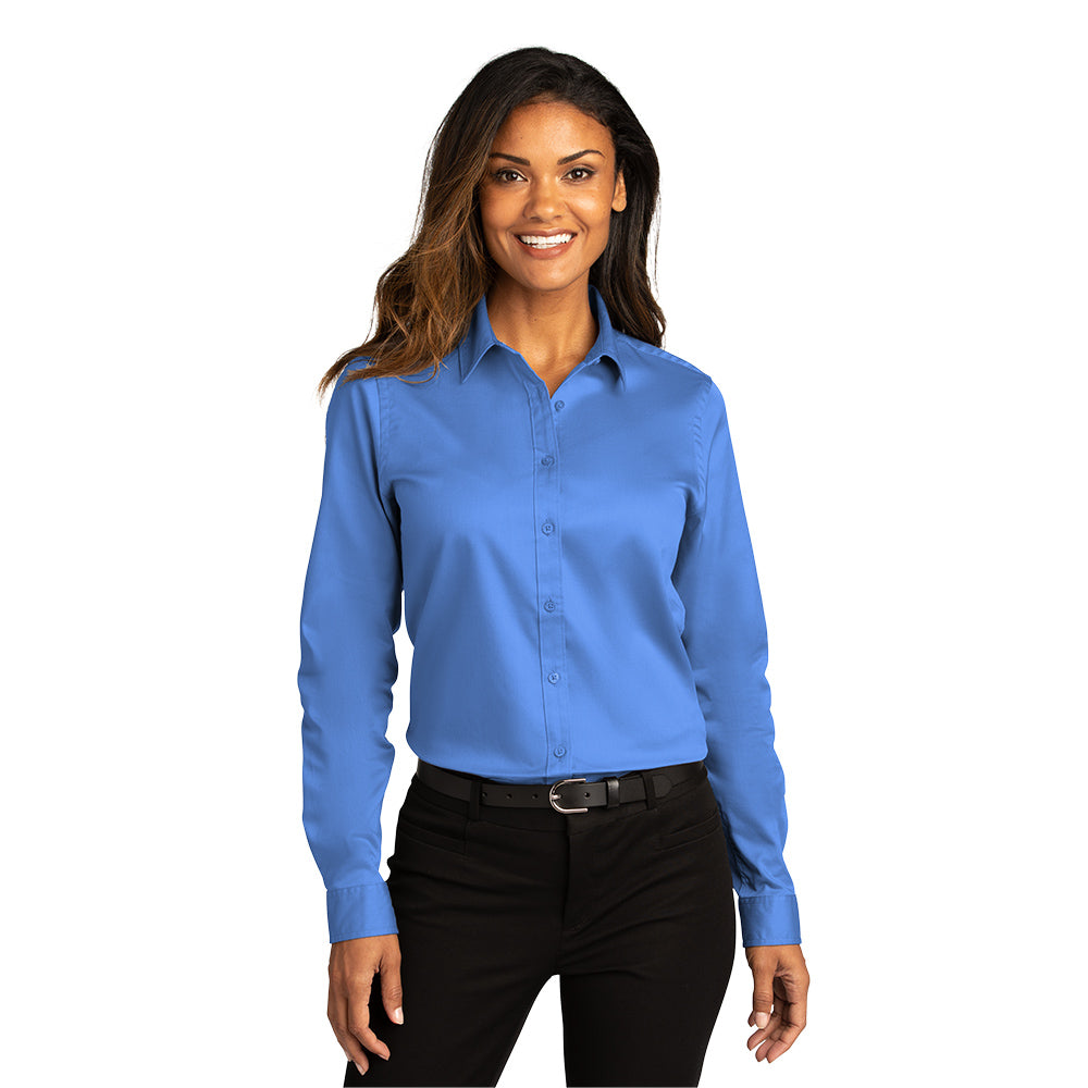 Port Authority® Women's Long Sleeve SuperPro React ™ Twill Shirt- Ultramarine Blue