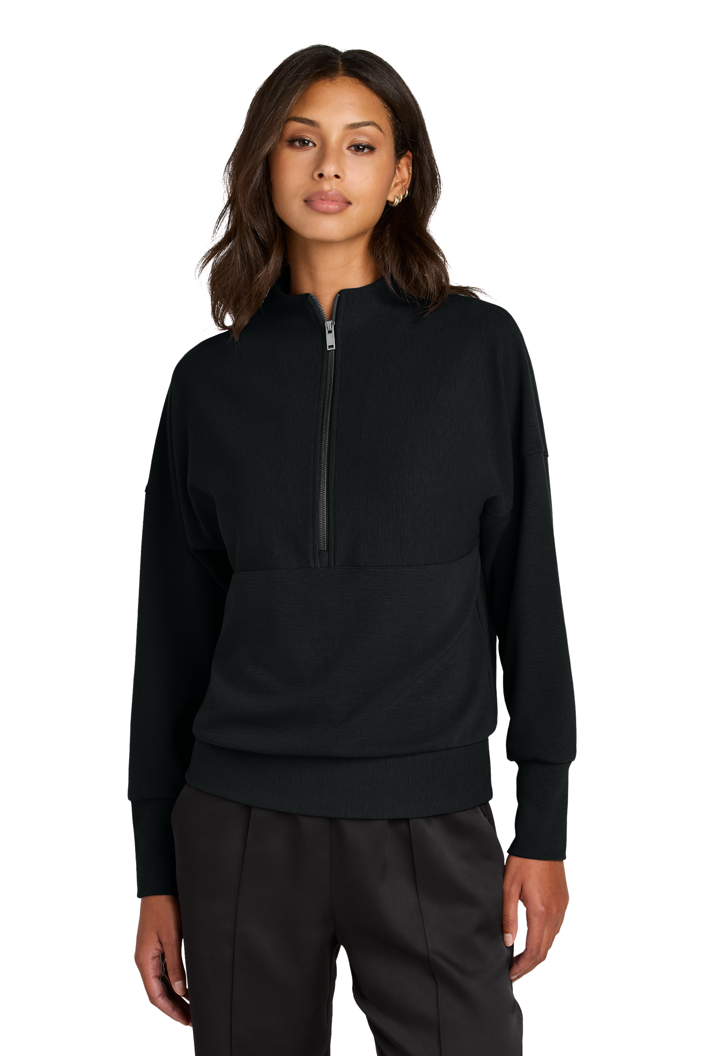 Mercer+Mettle® Women’s Linear Texture 1/4-Zip - Deep Black