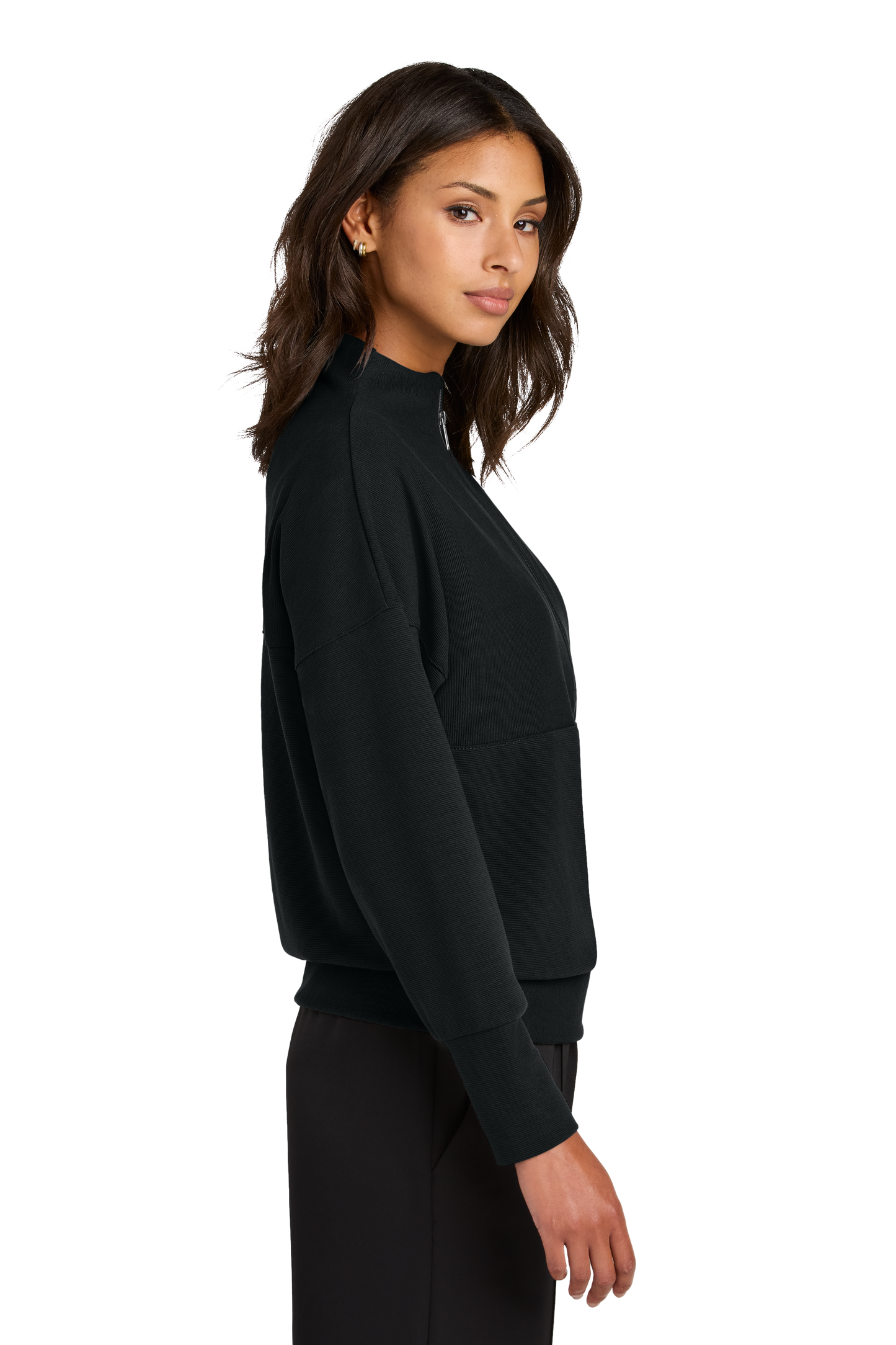 Mercer+Mettle® Women’s Linear Texture 1/4-Zip - Deep Black