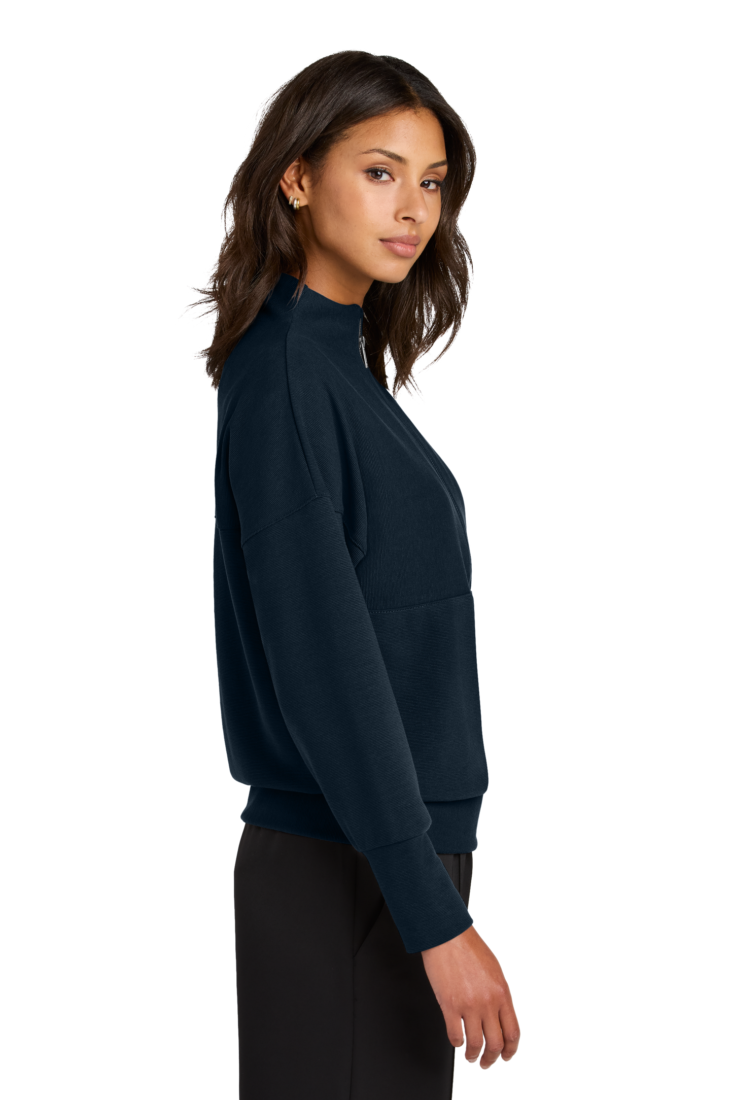 Mercer+Mettle® Women’s Linear Texture 1/4-Zip - Night Navy