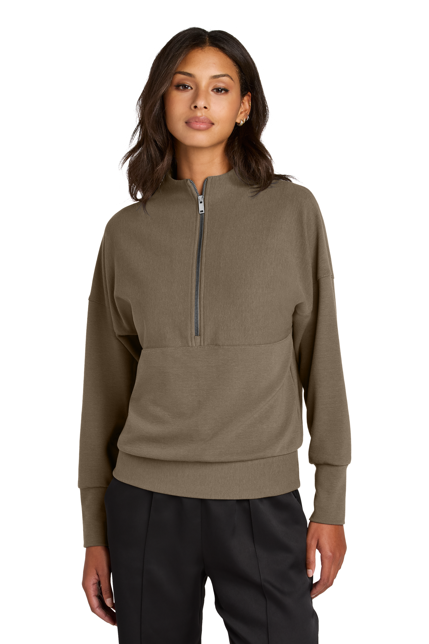 Mercer+Mettle® Women’s Linear Texture 1/4-Zip - Warm Taupe