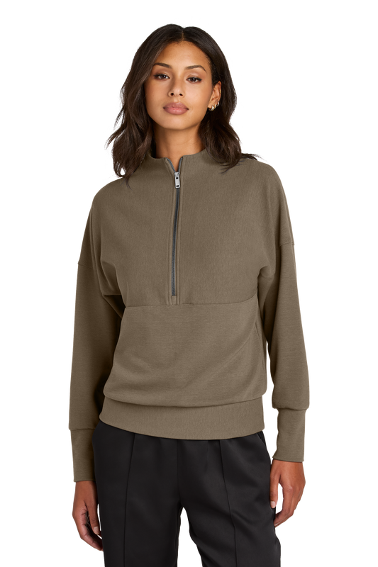 Mercer+Mettle® Women’s Linear Texture 1/4-Zip - Warm Taupe