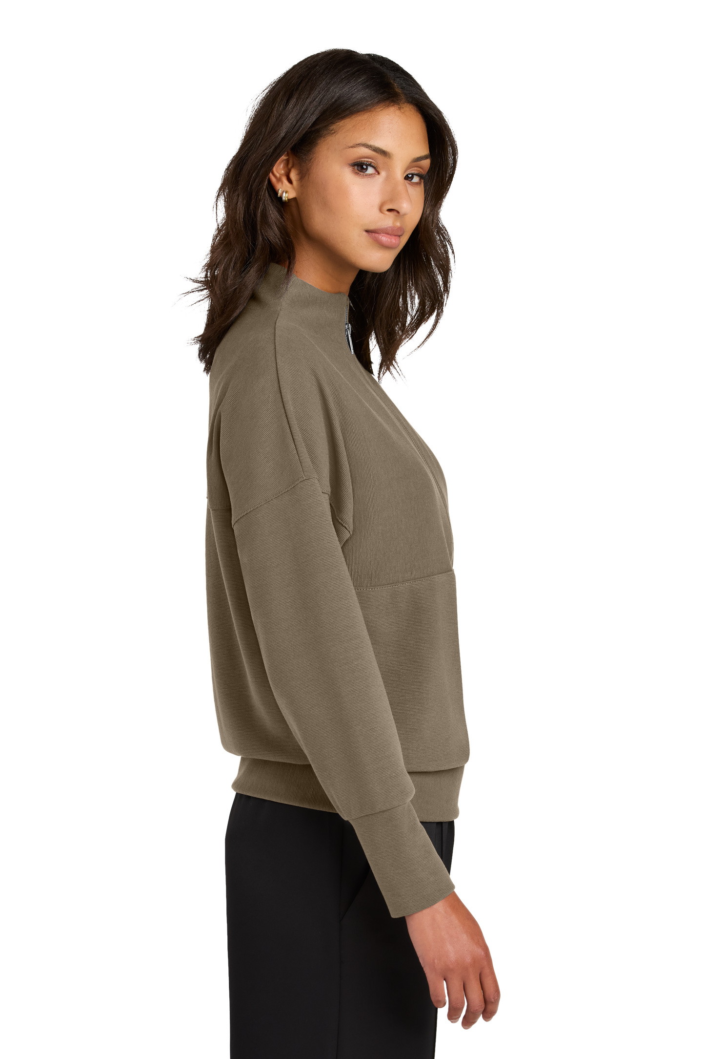 Mercer+Mettle® Women’s Linear Texture 1/4-Zip - Warm Taupe