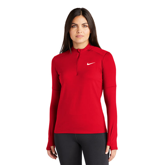 Nike Ladies Dri-FIT Element 1/2-Zip Top- Scarlet