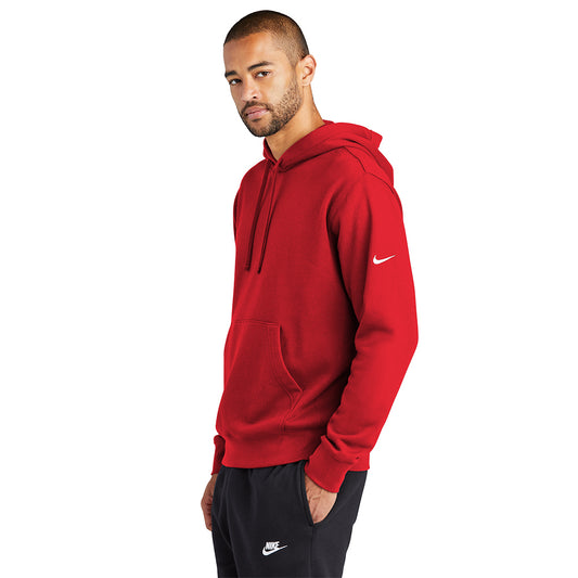 Nike Club Fleece Sleeve Swoosh Pullover Hoodie - University Red