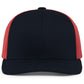 Pacific Headwear Trucker Snapback Cap - Navy/Red/Navy