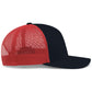 Pacific Headwear Trucker Snapback Cap - Navy/Red/Navy