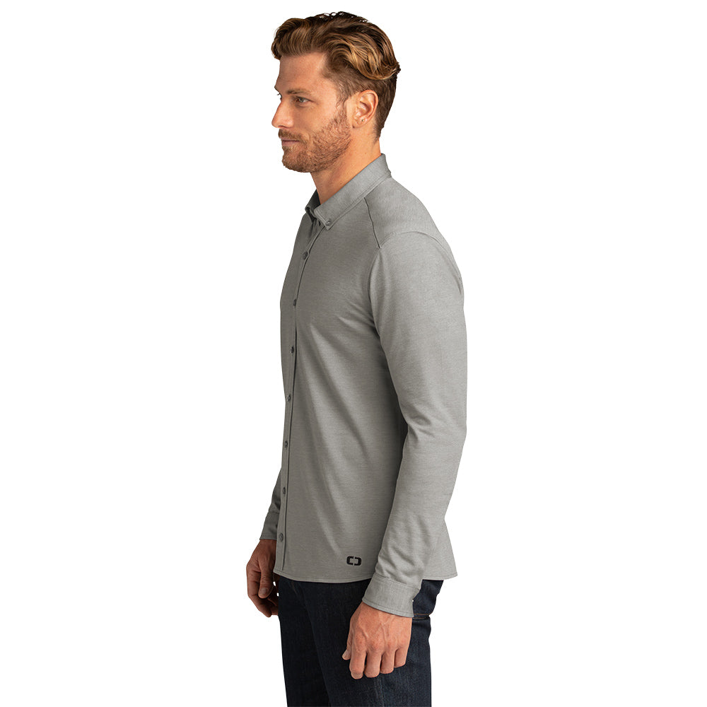 OGIO ® Code Stretch Long Sleeve Button-Up - Tamac Grey Heather