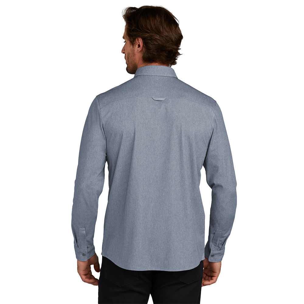 OGIO® Extend Long Sleeve Button-Up - Deep Blue Heather