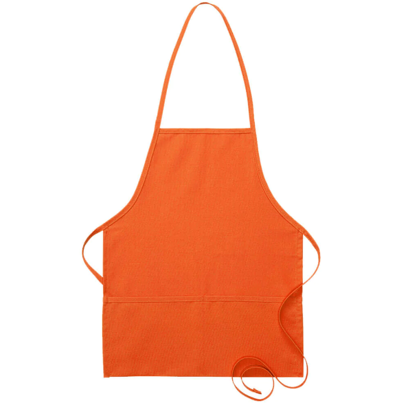 Deluxe Bib Apron (two pockets) - Orange