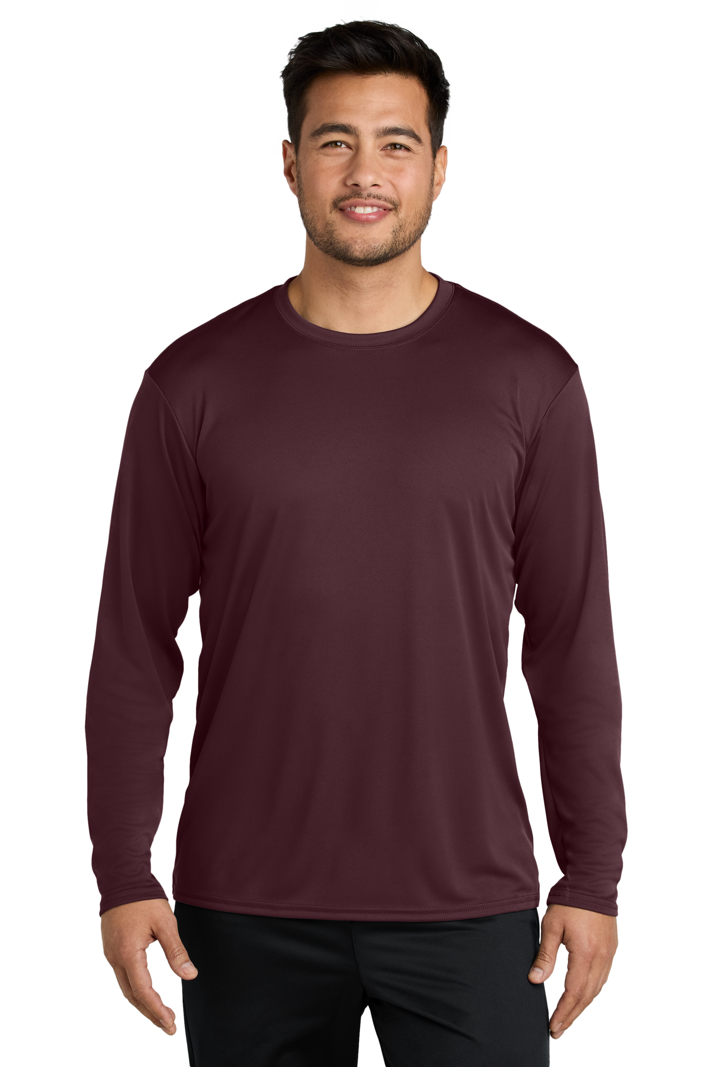 Port & Company® Long Sleeve Performance Tee - Athletic Maroon