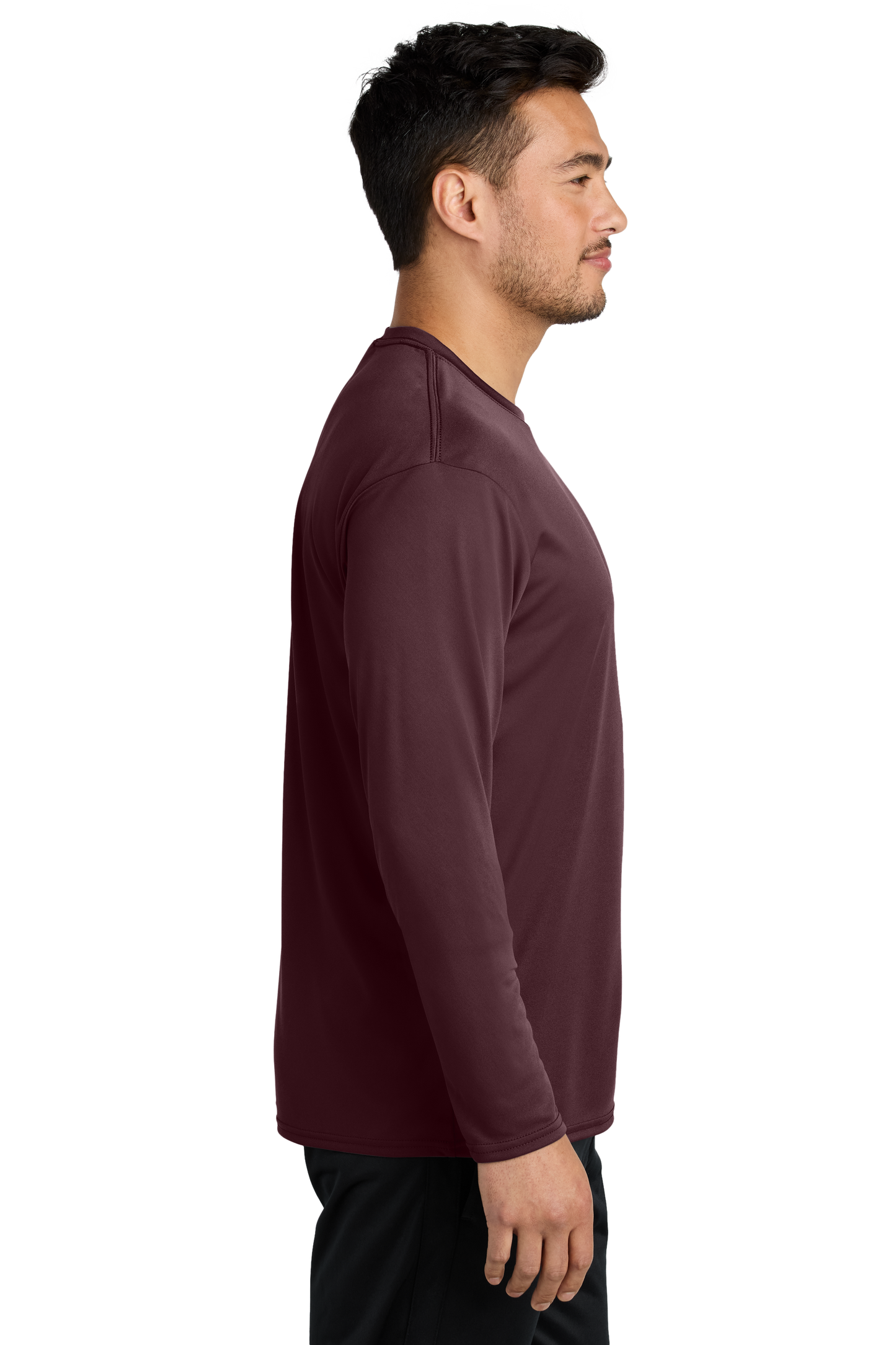 Port & Company® Long Sleeve Performance Tee - Athletic Maroon