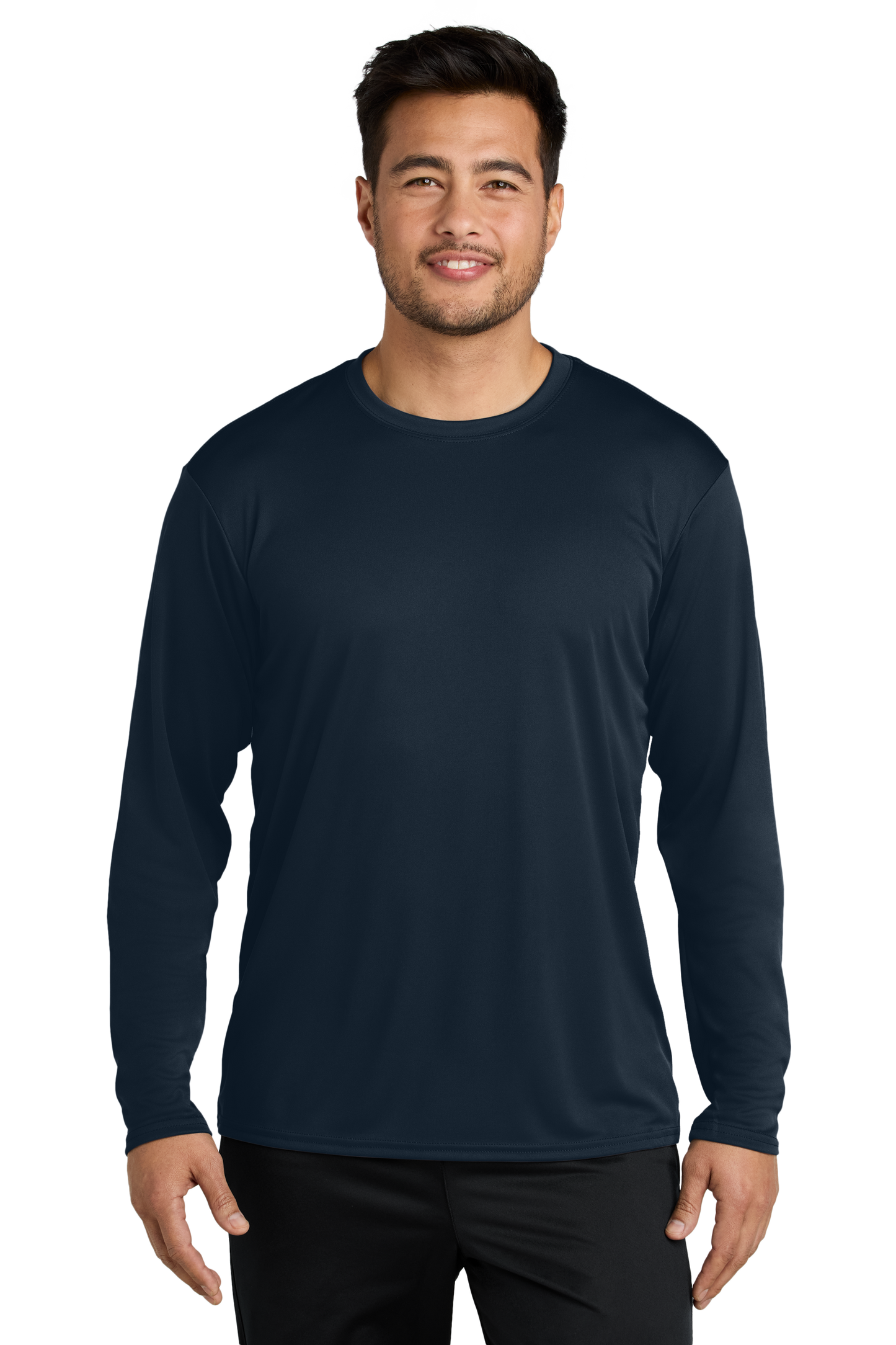 Port & Company® Long Sleeve Performance Tee - Deep Navy