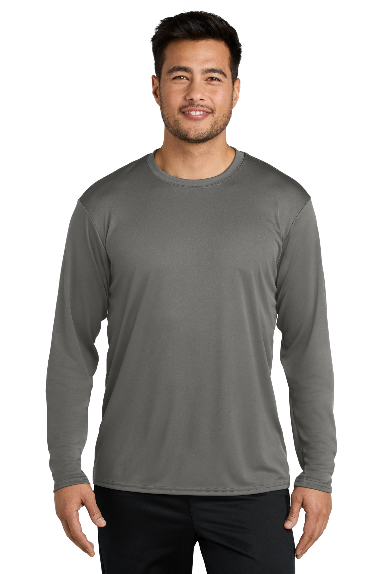 Port & Company® Long Sleeve Performance Tee - Grey Concrete