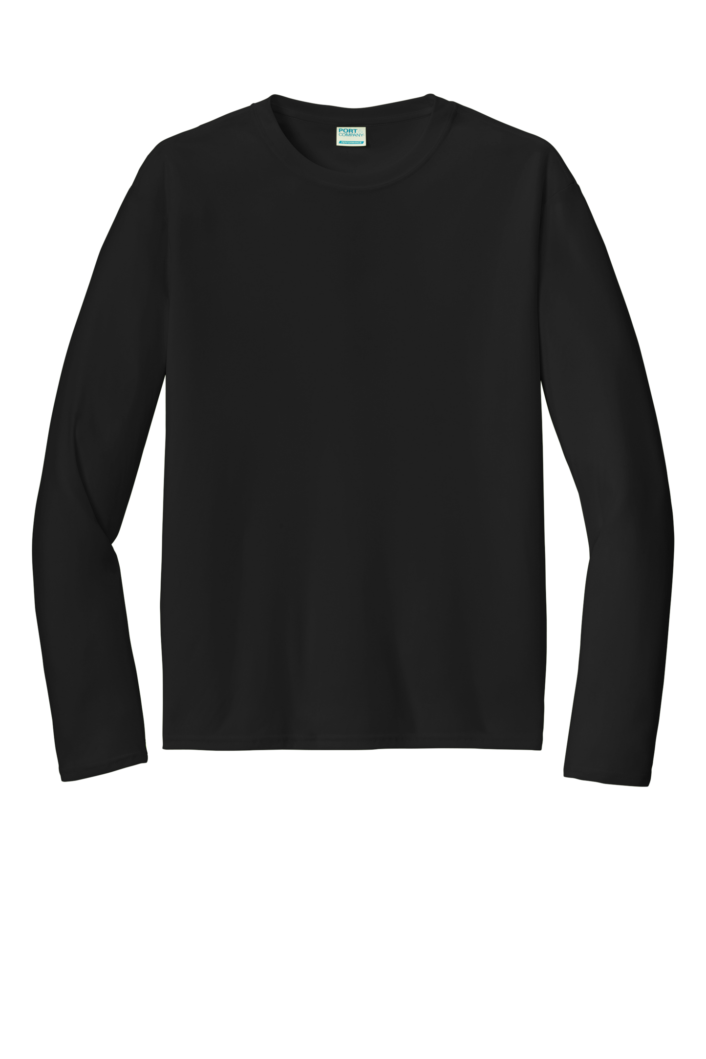 Port & Company® Long Sleeve Performance Tee - Jet Black