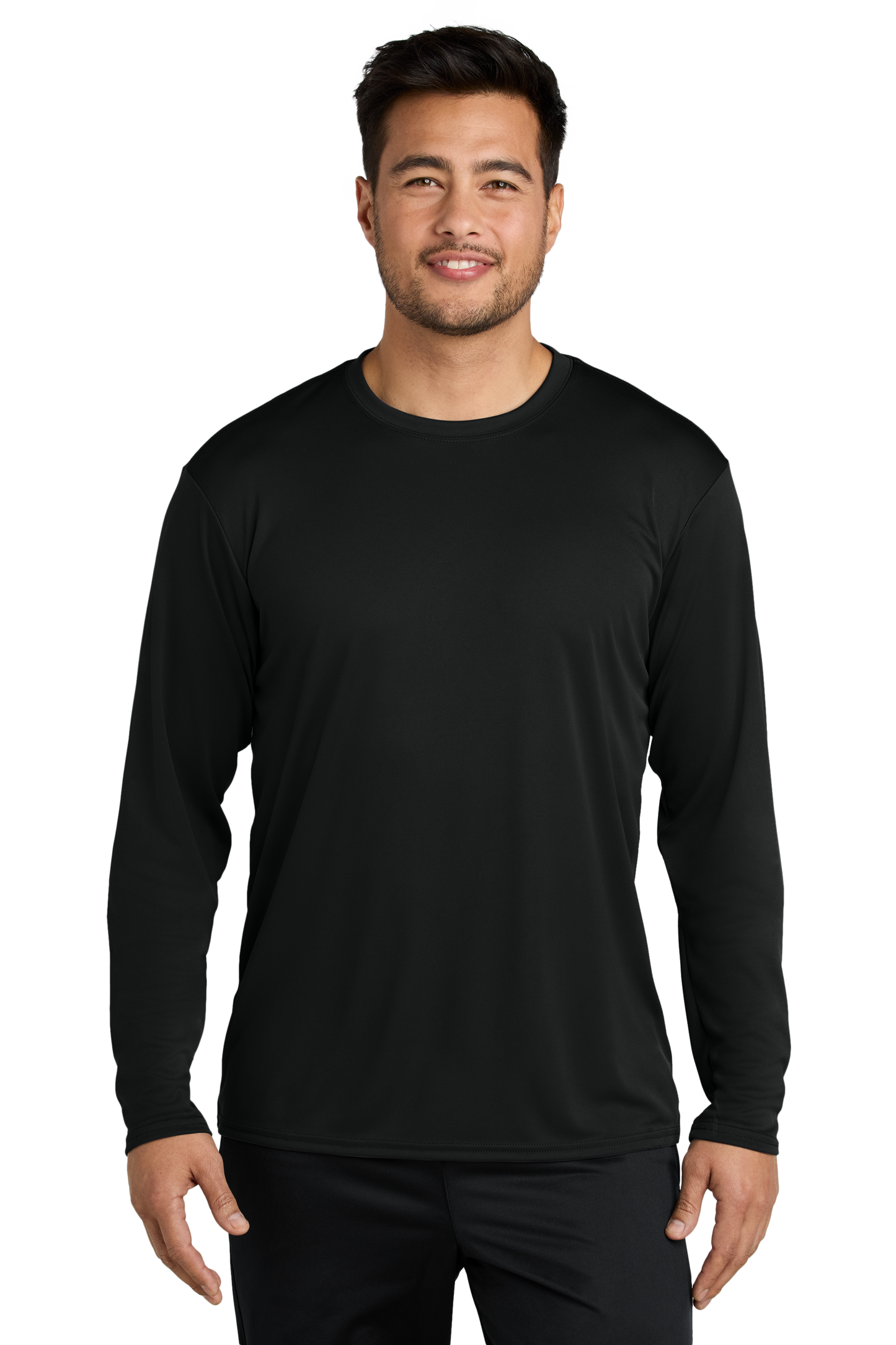 Port & Company® Long Sleeve Performance Tee - Jet Black