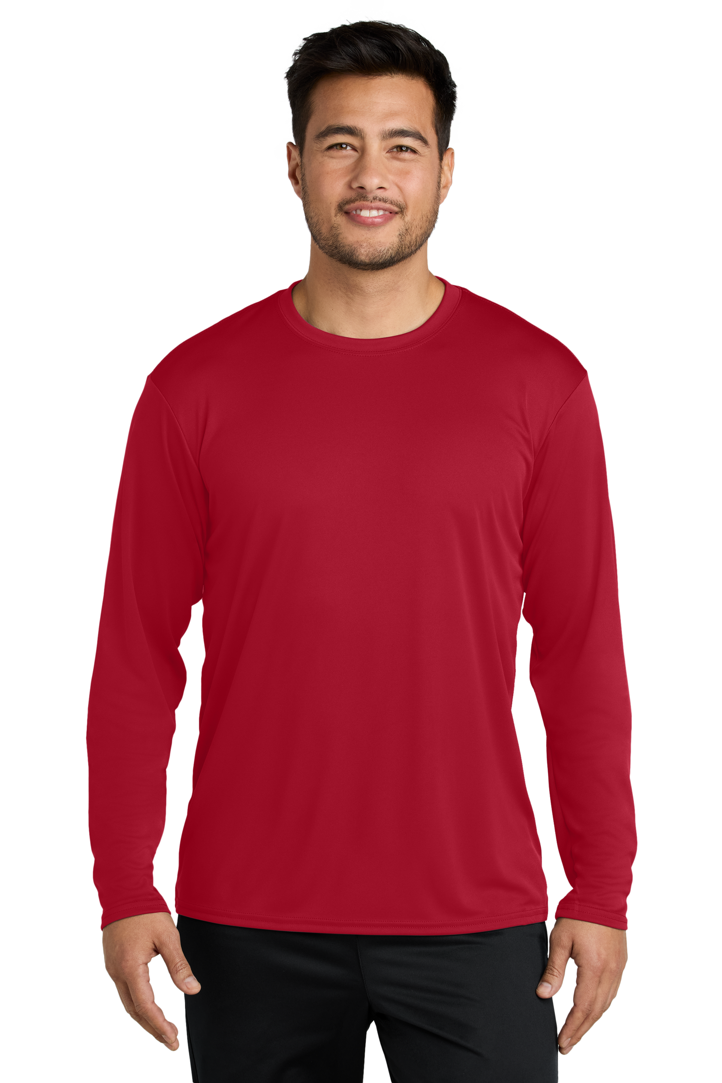 Port & Company® Long Sleeve Performance Tee - Red