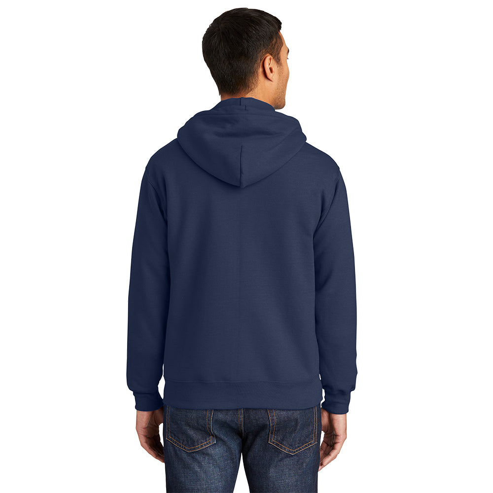 Port & Company® Essential Fleece Full-Zip Hooded Sweatshirt - Navy