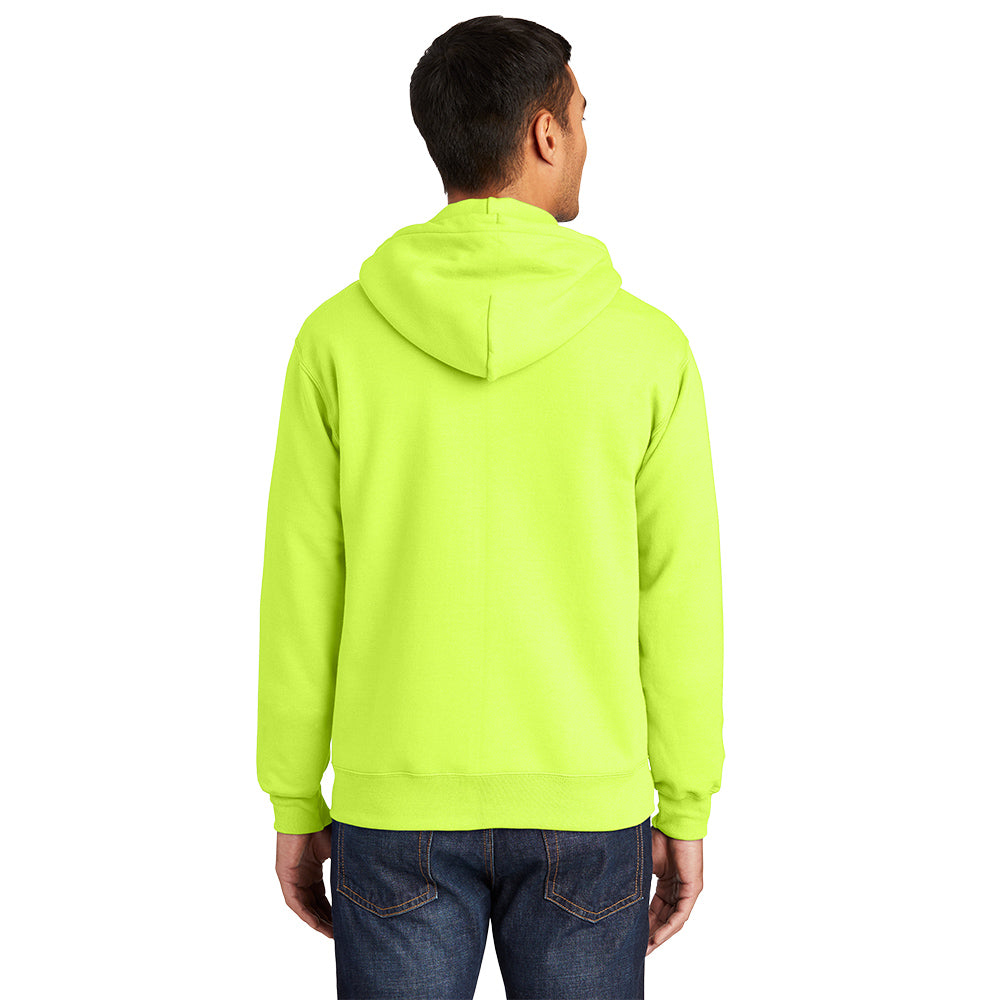 Port & Company® Essential Fleece Full-Zip Hooded Sweatshirt - Safety Green