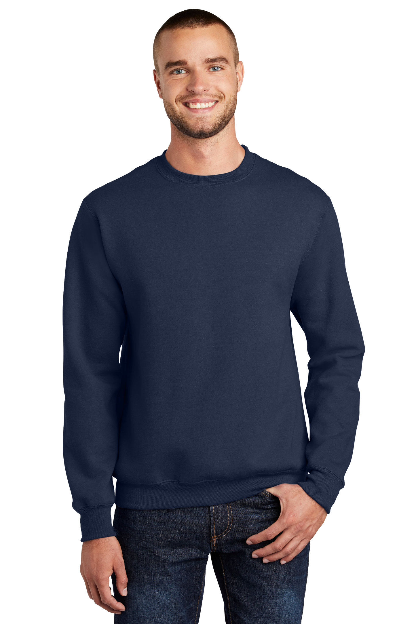 Port & Company® Essential Fleece Crewneck Sweatshirt - Navy