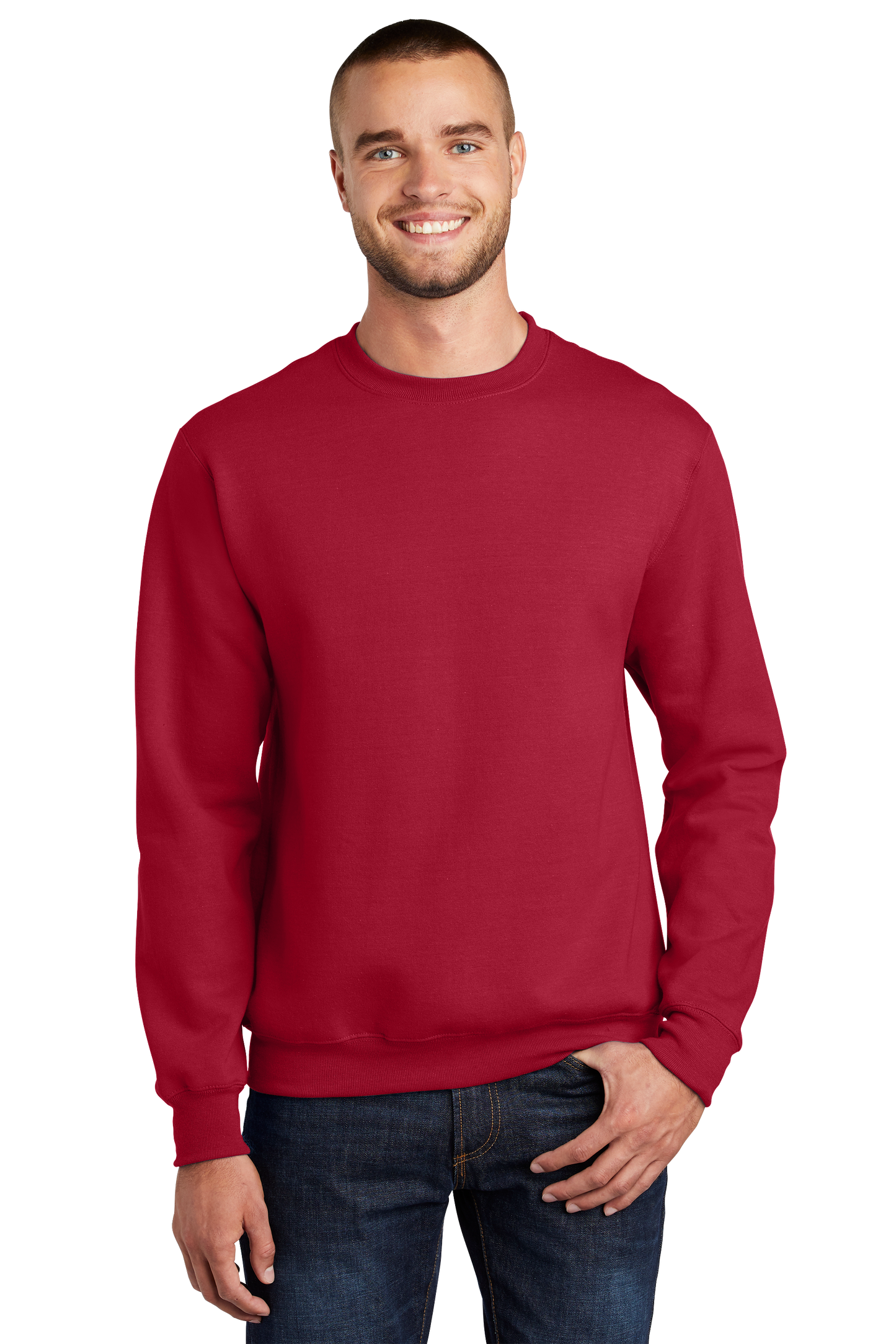 Port & Company® Essential Fleece Crewneck Sweatshirt - Red