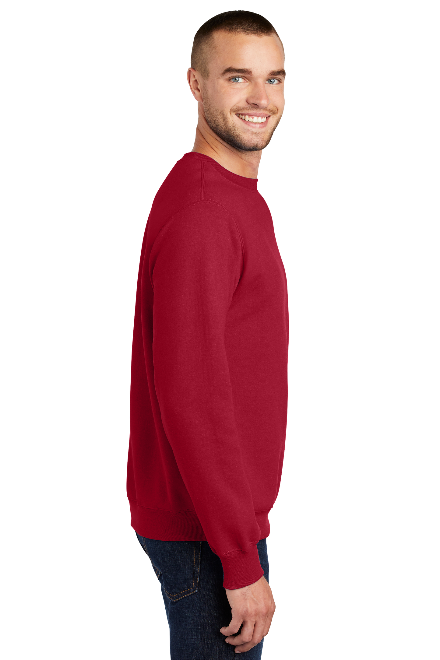 Port & Company® Essential Fleece Crewneck Sweatshirt - Red