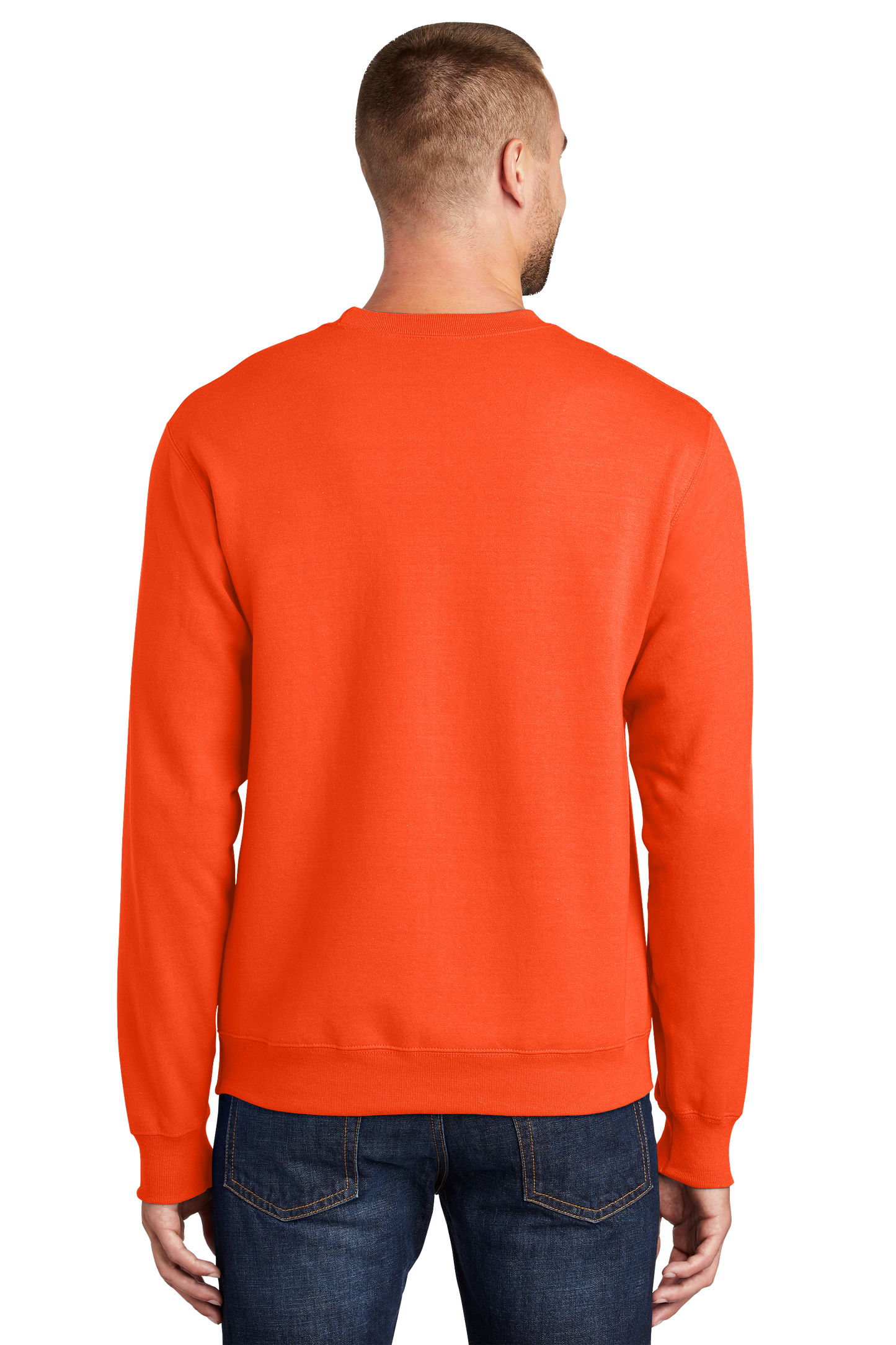 Port & Company® Essential Fleece Crewneck Sweatshirt - Safety Orange