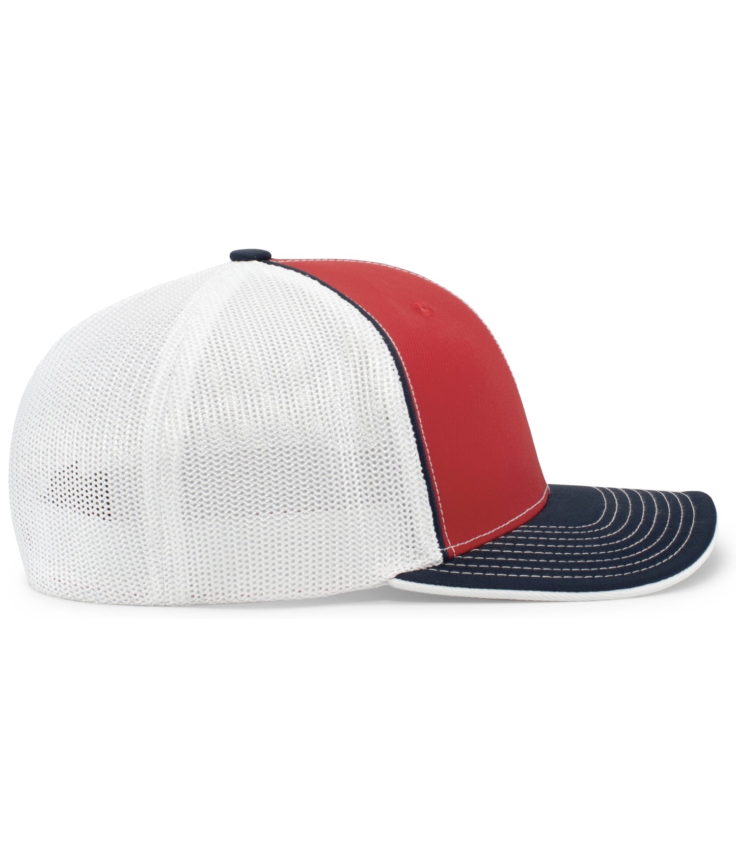 Pacific Headwear Trucker PacFlex Cap - Red/White/Navy