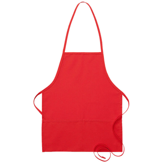 Deluxe Bib Apron (two pockets) - Red