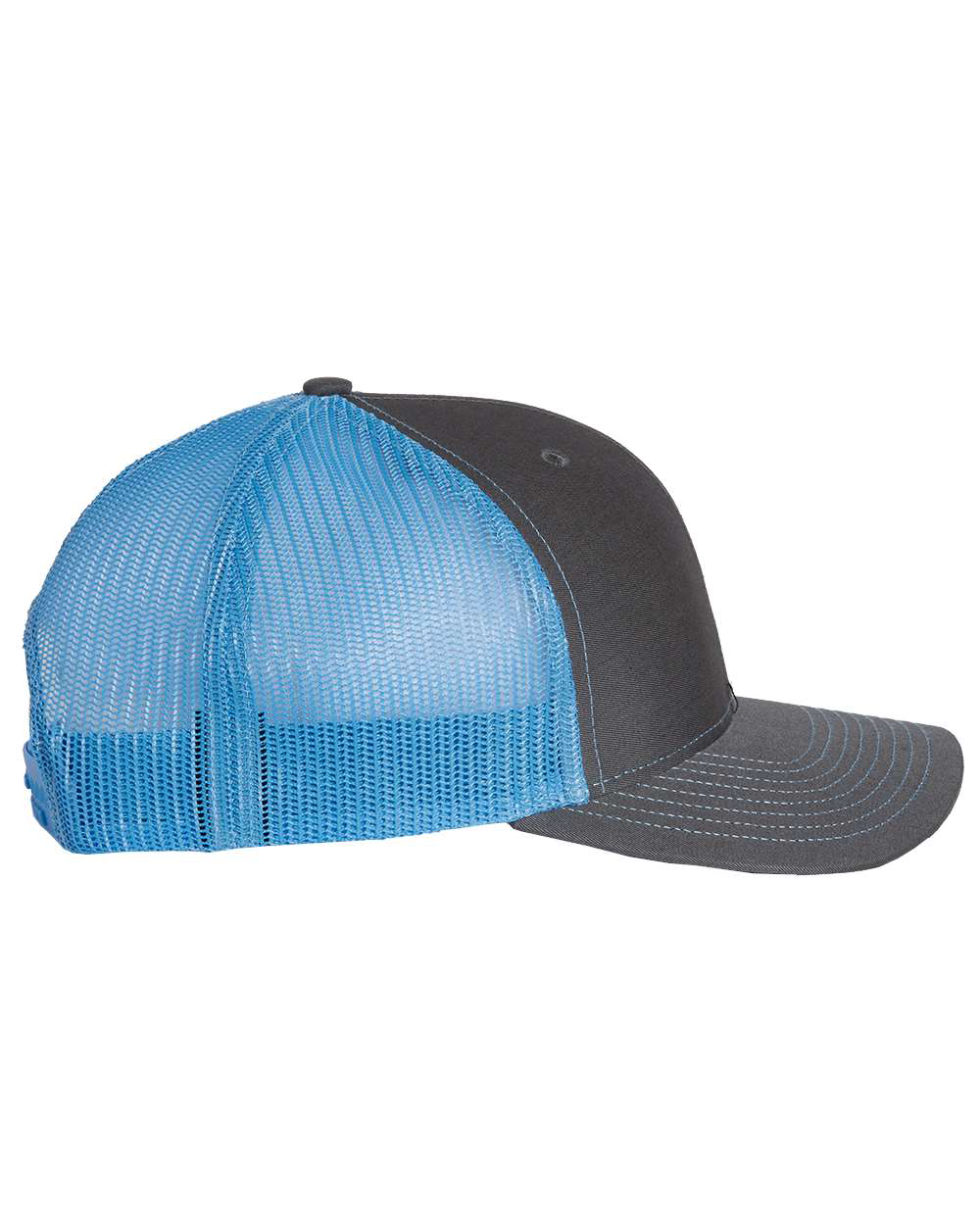 Richardson 112 Trucker Hat - Charcoal / Columbia Blue