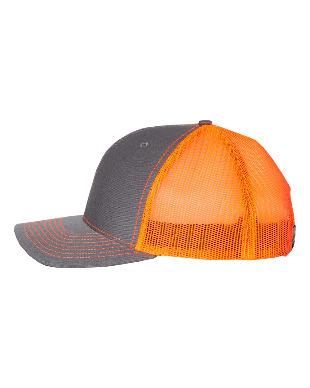 Richardson 112 Trucker Hat - Charcoal / Neon Orange