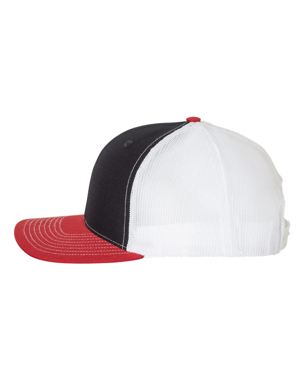 Richardson 112 Trucker Hat - Navy Blue / White / Red