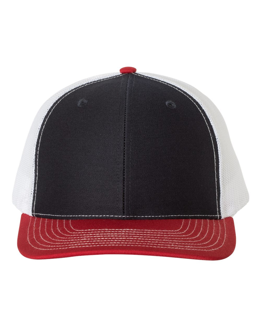 Richardson 112 Trucker Hat - Navy Blue / White / Red