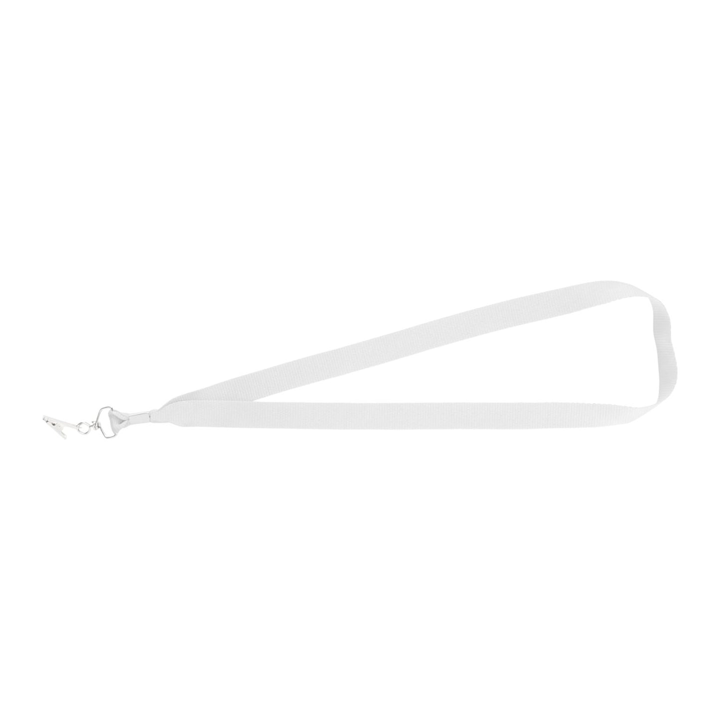 Lanyard with Bulldog Clip - White