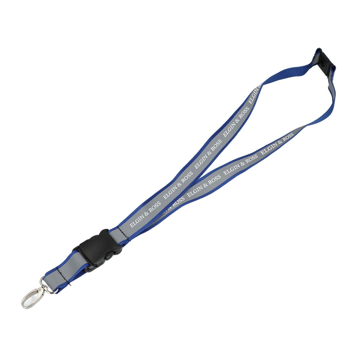 Recycled Polyester Reflective Lanyard - Blue