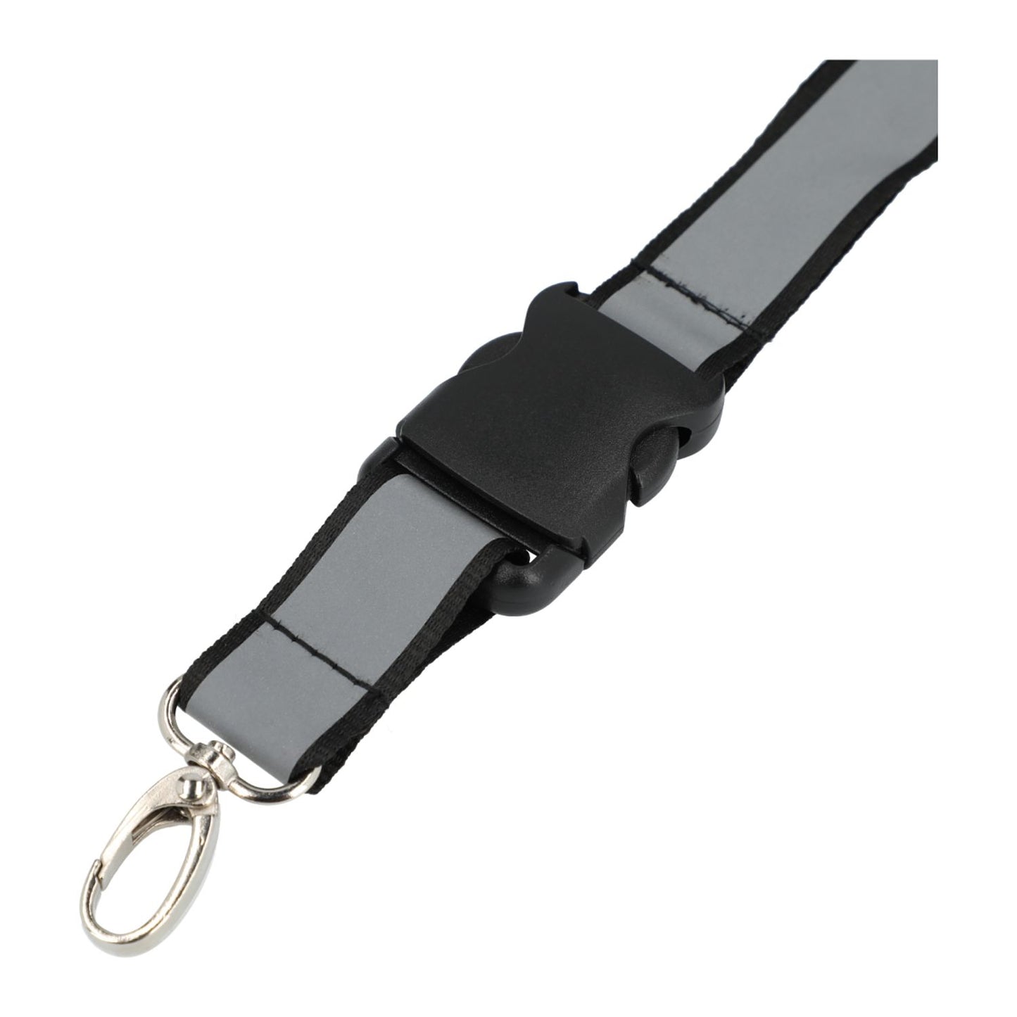 Recycled Polyester Reflective Lanyard - Black