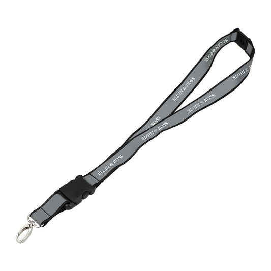 Recycled Polyester Reflective Lanyard - Black