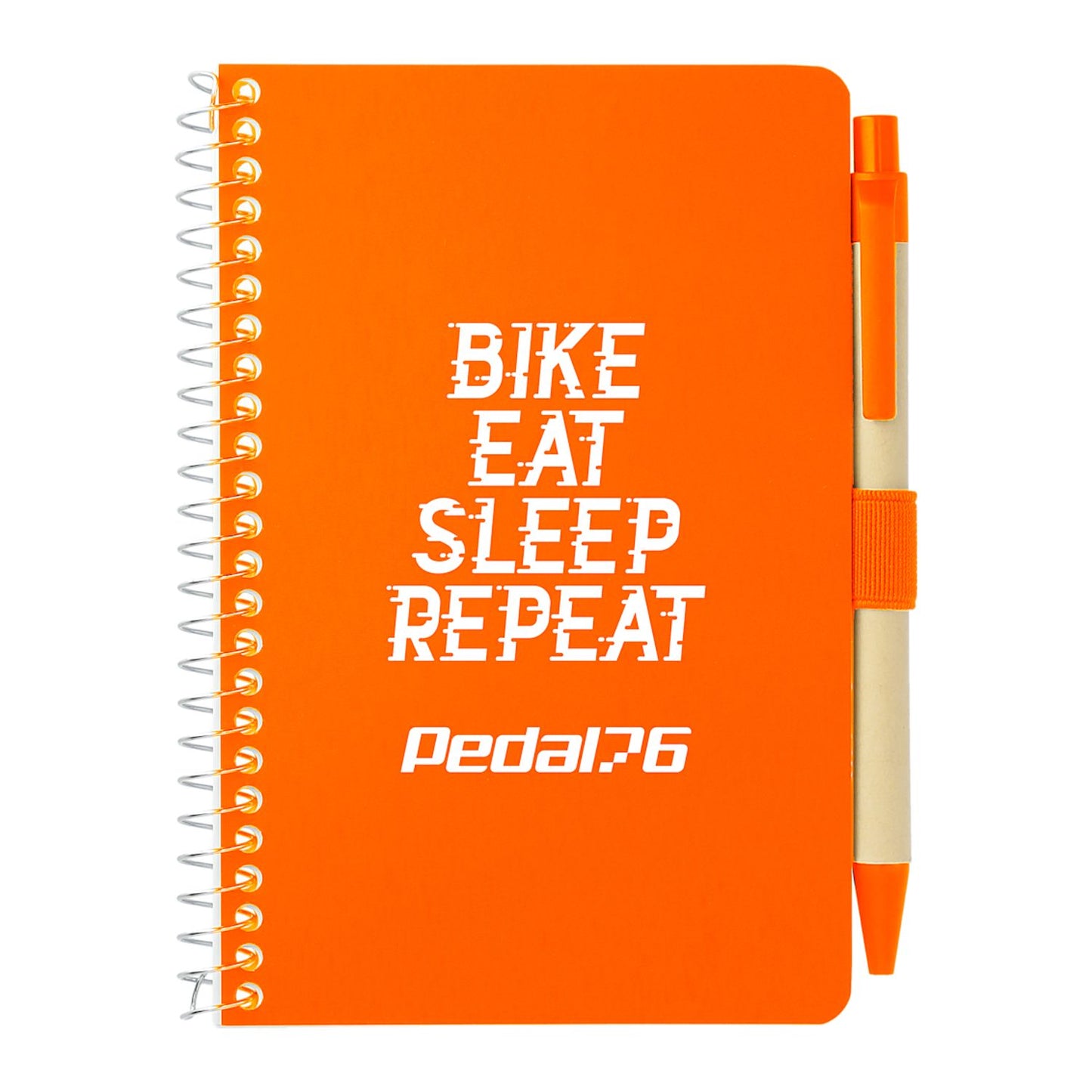 4" x 6" FSC® Mix Pocket Spiral Notebook with Pen - Orange