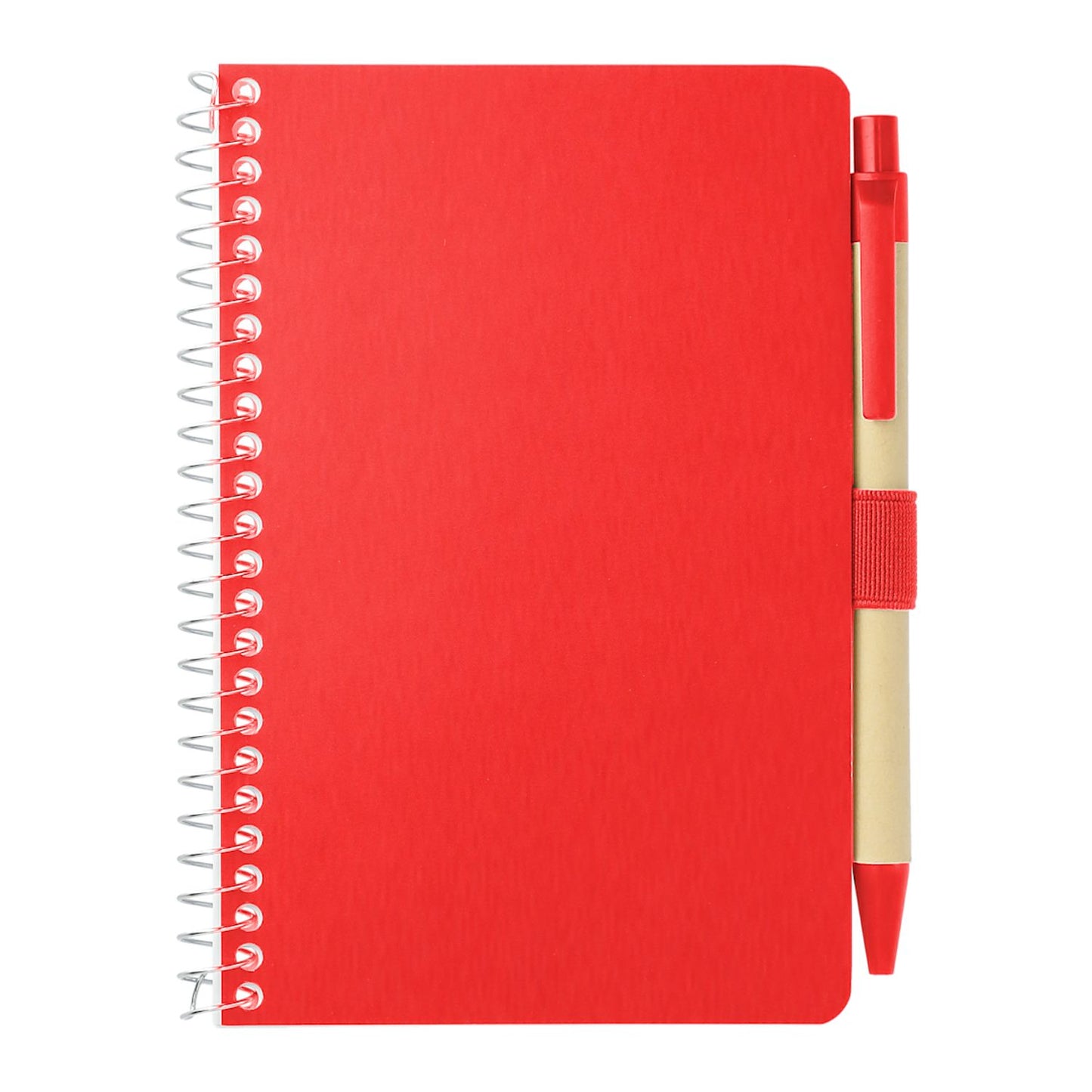 4" x 6" FSC® Mix Pocket Spiral Notebook with Pen - Red