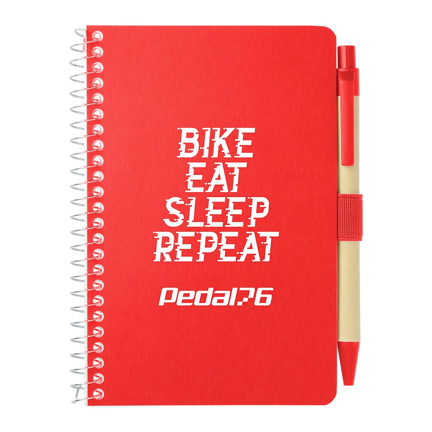 4" x 6" FSC® Mix Pocket Spiral Notebook with Pen - Red