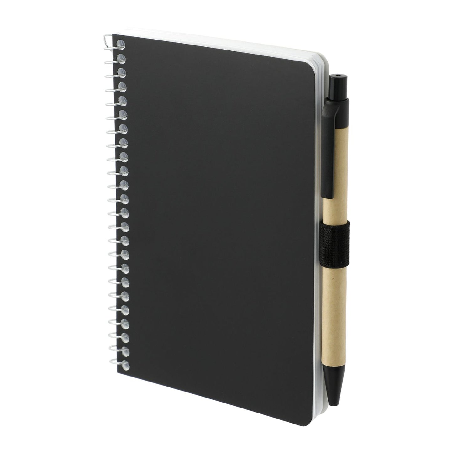 4" x 6" FSC® Mix Pocket Spiral Notebook with Pen - Black