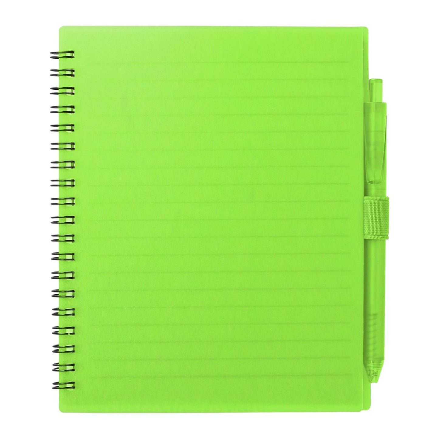 5.5” x 7” FSC® Recycled Spiral Notebook w RPET Pe - Lime