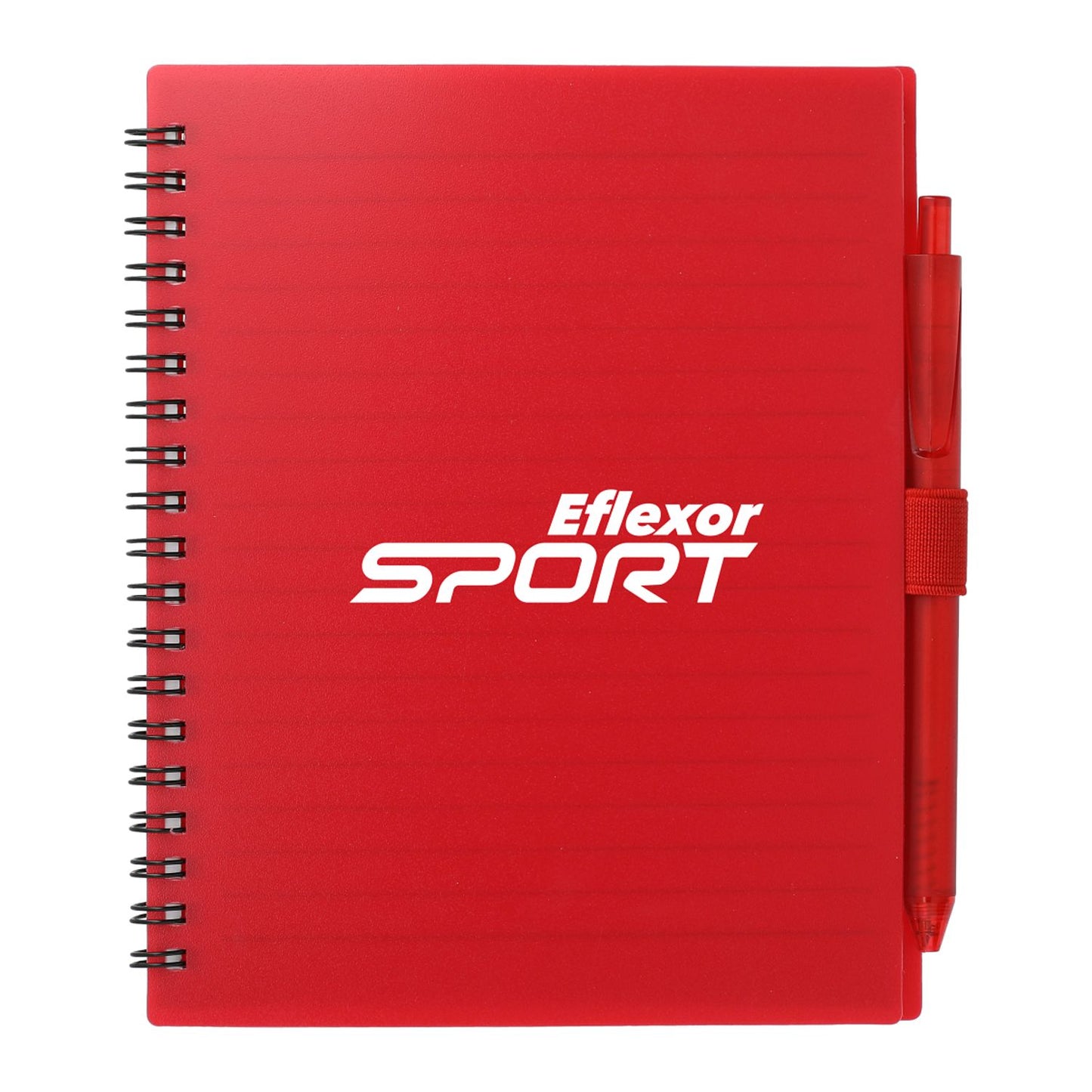 5.5” x 7” FSC® Recycled Spiral Notebook w RPET Pe - Red