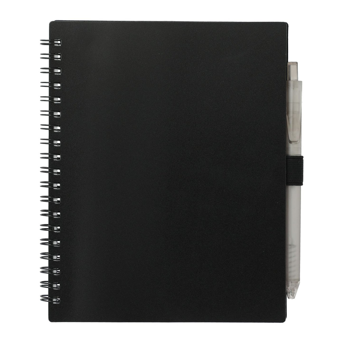 5.5” x 7” FSC® Recycled Spiral Notebook w RPET Pe - Black