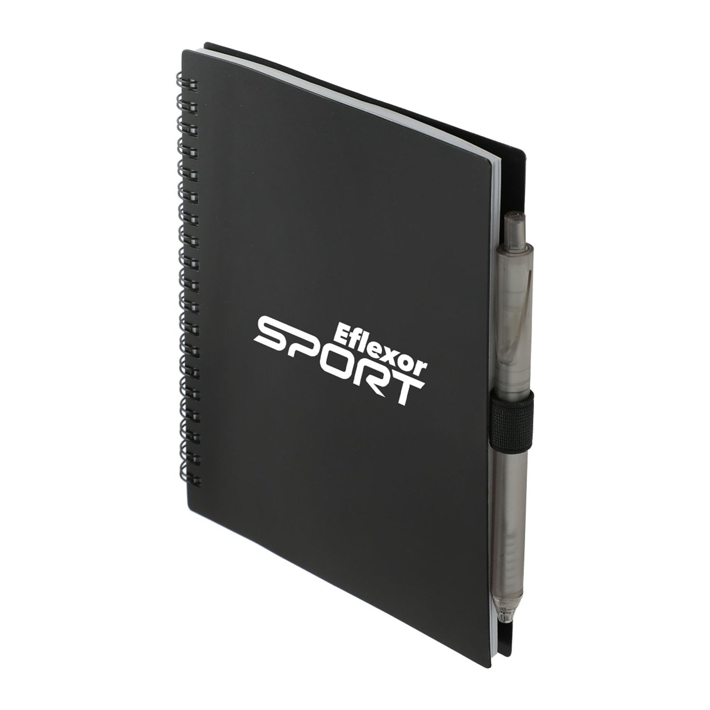 5.5” x 7” FSC® Recycled Spiral Notebook w RPET Pe - Black