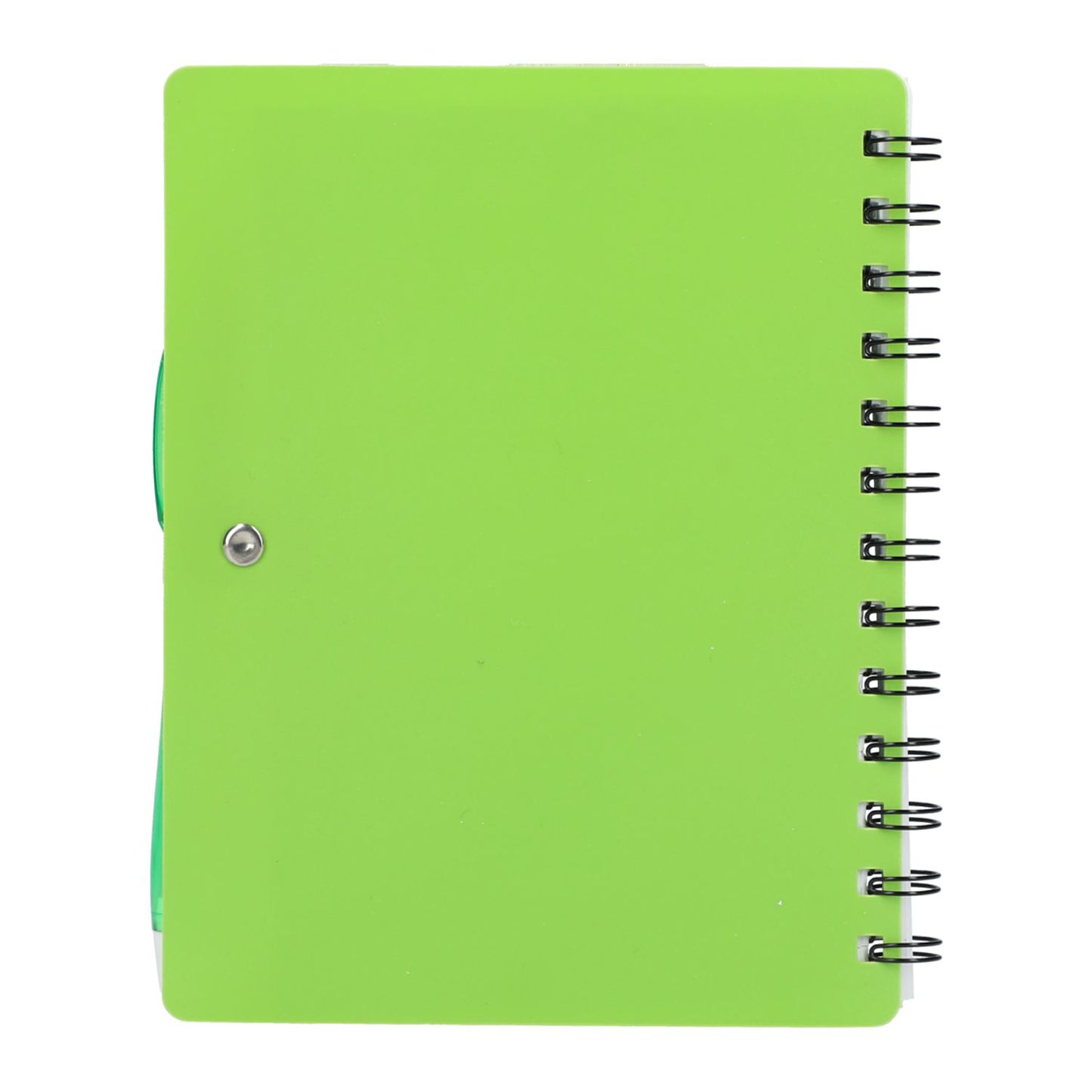 5" x 7" Recycled Dual Pocket Spiral Notebook w Pen - Lime