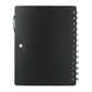 5" x 7" Recycled Dual Pocket Spiral Notebook w Pen - Black